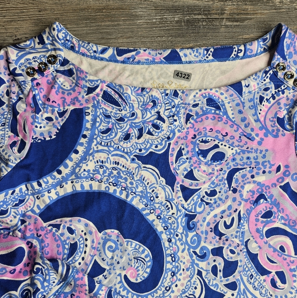 Lilly Pulitzer Sophie Dresw Blue Grotto Legga Sea Size XS Style 000655 - Picture 4 of 13